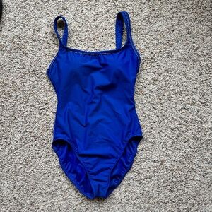 Miraclesuit very nice blue one piece slimming swimsuit sz 12 EXCELLENT